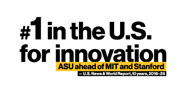 ASU 2025 Innovation lockup logo in horizontal format on a white background